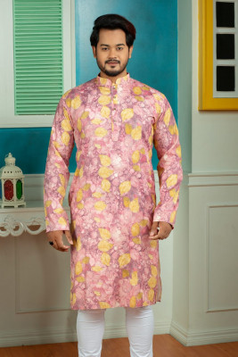 Men’s Semi Long printed Punjabi