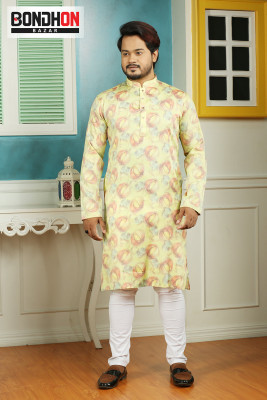 Men’s Semi Long-printed Punjabi