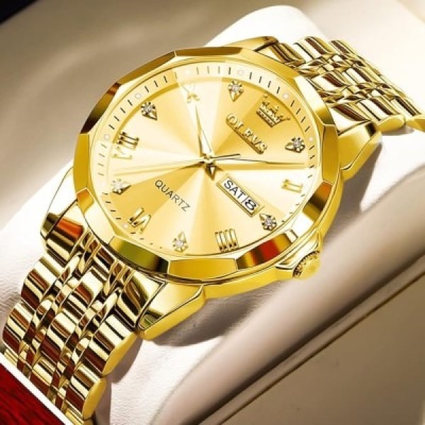 OLEVS 9931G Gold New Exclusive Design Quartz Watch for Men